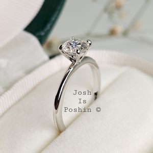 1CTW Moissanite solitaire engagement ring in sterling silver